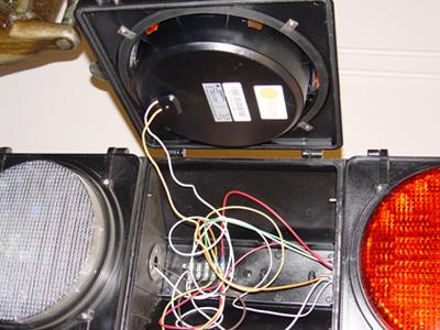 A LED light bulb is installed in one of Glendale, Ariz.'s traffic signals. | Photo courtesy of Glendale