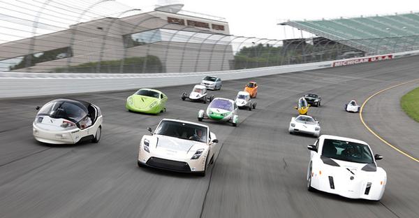 X Prize contenders take part in on-track testing at Michigan International Speedway | Courtesy of Progressive Automotive X Prize X Prize contenders take part in on-track testing at Michigan International Speedway | Courtesy of Progressive Automotive X Prize