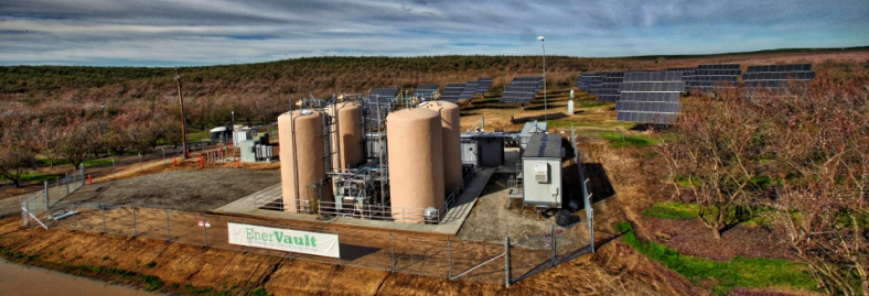 This EnerVault flow battery stores power from the solar panels and releases it as needed. | Photo courtesy of EnerVault. This EnerVault flow battery stores power from the solar panels and releases it as needed. | Photo courtesy of EnerVault.