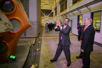 Deputy Secretary of Energy Daniel Poneman (right) and Jose Zayas, Wind and Water Technologies Office Director, tour the Clemson University Wind Turbine Drivetrain Testing Facility in North Charleston, South Carolina. The facility officially opened last week. | Photo courtesy of Clemson University Deputy Secretary of Energy Daniel Poneman (right) and Jose Zayas, Wind and Water Technologies Office Director, tour the Clemson University Wind Turbine Drivetrain Testing Facility in North Charleston, South Carolina. The facility officially opened last week. | Photo courtesy of Clemson University