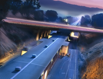 The DOE's SLAC linear accelerator, or "linac," stretches in a straight line for two miles across the hills of Stanford University in Menlo Park, California. The building shown in the photo -- known as the "klystron gallery" because it houses machines called klystrons that power the accelerator -- is the longest modern building in the world. The particle accelerator itself is a copper tube roughly 20 feet below ground and has been used to accelerate electrons and positrons for over 50 years of world-leading scientific experiments. | Photo courtesy of SLAC National Accelerator Laboratory. The DOE's SLAC linear accelerator, or "linac," stretches in a straight line for two miles across the hills of Stanford University in Menlo Park, California. The building shown in the photo -- known as the "klystron gallery" because it houses machines called klystrons that power the accelerator -- is the longest modern building in the world. The particle accelerator itself is a copper tube roughly 20 feet below ground and has been used to accelerate electrons and positrons for over 50 years of world-leading scientific experiments. | Photo courtesy of SLAC National Accelerator Laboratory.