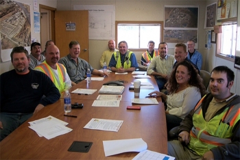 The Separations Process Research Unit Demolition Project Safety Committee meets regularly with employees and supervisors to discuss safety issues and reinforce safe work habits. The Separations Process Research Unit Demolition Project Safety Committee meets regularly with employees and supervisors to discuss safety issues and reinforce safe work habits.