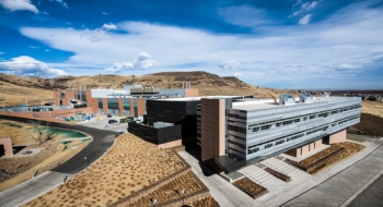 The Energy Systems Integration Facility at the National Renewable Energy Laboratory in Golden, Colorado. | Photo by Dennis Schroeder, NREL. The Energy Systems Integration Facility at the National Renewable Energy Laboratory in Golden, Colorado. | Photo by Dennis Schroeder, NREL.