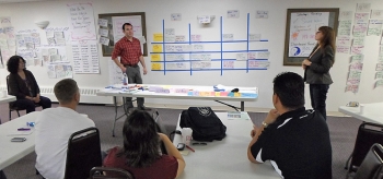 Engaging stakeholders and identifying priorities is critical to developing a strong energy vision. Here, the START workshop held at the Passamaquoddy Tribes of Indian Township and Pleasant Point in Maine helped open the lines of communication between two reservations that exist under a single Tribe. Photo from Paul Dearhouse of Dearhouse Consulting Group, NREL 24503 Engaging stakeholders and identifying priorities is critical to developing a strong energy vision. Here, the START workshop held at the Passamaquoddy Tribes of Indian Township and Pleasant Point in Maine helped open the lines of communication between two reservations that exist under a single Tribe. Photo from Paul Dearhouse of Dearhouse Consulting Group, NREL 24503