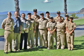 <strong>CALIFORNIA MARITIME ACADEMY</strong> From left to right: Ramiro Parocua, Tom Nordenholz, Khalid Bachkar, Alexander Calder, Glenn Fuller, Gerald Spencer, Eric Johnson, Sasha Barnett, Henry Seel, Jennifer Ramos Ortiz, Ian Medina, Grace Paranjape. | Photo courtesy of California Maritime Academy <strong>CALIFORNIA MARITIME ACADEMY</strong> From left to right: Ramiro Parocua, Tom Nordenholz, Khalid Bachkar, Alexander Calder, Glenn Fuller, Gerald Spencer, Eric Johnson, Sasha Barnett, Henry Seel, Jennifer Ramos Ortiz, Ian Medina, Grace Paranjape. | Photo courtesy of California Maritime Academy