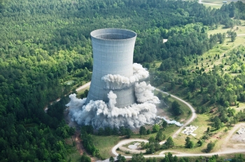 American Recovery and Reinvestment Act workers at the Savannah River Site imploded the 455-foot-tall K Reactor Cooling Tower in May 2010. American Recovery and Reinvestment Act workers at the Savannah River Site imploded the 455-foot-tall K Reactor Cooling Tower in May 2010.
