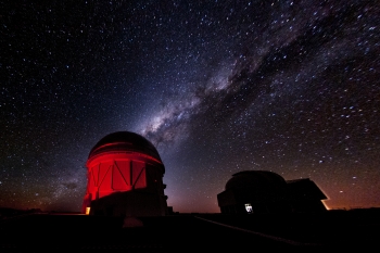 Stars above the Cerro Tololo Inter-American Observatory in Chile where the DECam is located. | Photo courtesy of Reidar Hahn at Fermilab. Stars above the Cerro Tololo Inter-American Observatory in Chile where the DECam is located. | Photo courtesy of Reidar Hahn at Fermilab.