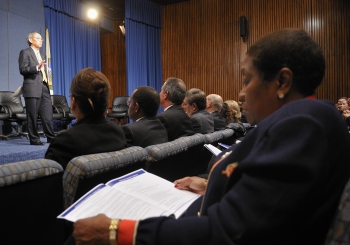 Secretary Chu speaks at the Workforce Diversity and Inclusion Town Hall on December 6, 2011. | Energy Department file photo. Secretary Chu speaks at the Workforce Diversity and Inclusion Town Hall on December 6, 2011. | Energy Department file photo.
