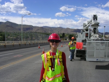 Los Alamos bridge engineer Crystal J. Rodarte-Romero is a proud steward of the historic bridge and is honored to extend its life with design modifications and forthcoming modeling. Los Alamos bridge engineer Crystal J. Rodarte-Romero is a proud steward of the historic bridge and is honored to extend its life with design modifications and forthcoming modeling.