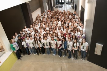 Events like Argonne National Laboratory's annual Introduce a Girl to Engineering Day are produced with the volunteer support of the Department of Energy's STEM professionals. Above, Director Dot Harris visits the event in 2013. Events like Argonne National Laboratory's annual Introduce a Girl to Engineering Day are produced with the volunteer support of the Department of Energy's STEM professionals. Above, Director Dot Harris visits the event in 2013.
