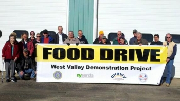 West Valley Demonstration Project has a reputation for strong community involvement. Pictured here are the volunteers who distributed food to seven food banks. West Valley Demonstration Project has a reputation for strong community involvement. Pictured here are the volunteers who distributed food to seven food banks.