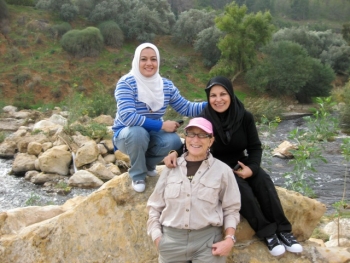 Eileen Vergino, standing, at a water quality workshop she helped lead in Jordan with her colleagues from Iraq. Eileen Vergino, standing, at a water quality workshop she helped lead in Jordan with her colleagues from Iraq.