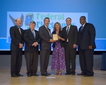 Left to right: EPA Assistant Administrator Jim Jones, Jeff Eagan, Brian Costlow, Kathy Loftin, Tony Castellano, and Kevin Cooke. (photo courtesy of EPA) Left to right: EPA Assistant Administrator Jim Jones, Jeff Eagan, Brian Costlow, Kathy Loftin, Tony Castellano, and Kevin Cooke. (photo courtesy of EPA)
