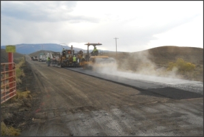 A road is improved at the Grand Junction, Colorado, Disposal Site. A road is improved at the Grand Junction, Colorado, Disposal Site.