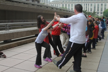 In addition to hosting the vehicles education exhibit at the White House, Energy Department employees participated in many activities as part of Take Our Daughters and Sons to Work Day - like the fitness presentation shown above. | Energy Department file photo. In addition to hosting the vehicles education exhibit at the White House, Energy Department employees participated in many activities as part of Take Our Daughters and Sons to Work Day - like the fitness presentation shown above. | Energy Department file photo.