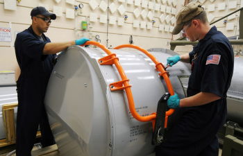 Workers dismantle a remaining B53, ensuring that the system will never again be part of the U.S. nuclear weapons stockpile. | Credit: NNSA photo Workers dismantle a remaining B53, ensuring that the system will never again be part of the U.S. nuclear weapons stockpile. | Credit: NNSA photo