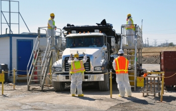 The last shipment of debris from the K-25 demolition project leaves the East Tennessee Technology Park. The last shipment of debris from the K-25 demolition project leaves the East Tennessee Technology Park.
