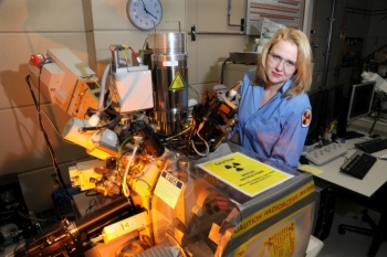Melissa Teague is a nuclear material scientist at Idaho National Laboratory, working on a technique to analyze high burn-up fuels. Melissa Teague is a nuclear material scientist at Idaho National Laboratory, working on a technique to analyze high burn-up fuels.
