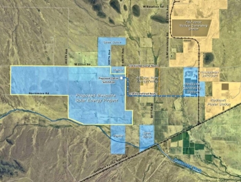 Mesquite solar energy project area map. | Photo Courtesy of Sempra Generation Mesquite solar energy project area map. | Photo Courtesy of Sempra Generation