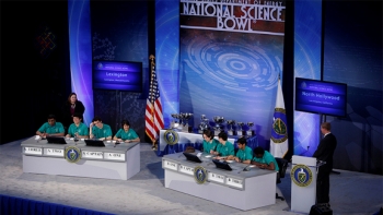 The Final Match at the U.S Department of Energy National Science Bowl in Washington, DC on April 30, 2012. | Photograph by Dennis Brack, U.S. Department of Energy, Office of Science The Final Match at the U.S Department of Energy National Science Bowl in Washington, DC on April 30, 2012. | Photograph by Dennis Brack, U.S. Department of Energy, Office of Science