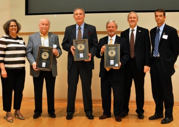 Oak Ridge Office (ORO) of EM Deputy Manager Sue Cange, left to right, former ORO Manager Jim Hall, former ORO Manager Joe LaGrone, former ORO Manager Gerald Boyd, EM Senior Advisor Dave Huizenga and ORO EM Manager Mark Whitney take the stage after the showing of â30 Years in 30 Minutes.â Oak Ridge Office (ORO) of EM Deputy Manager Sue Cange, left to right, former ORO Manager Jim Hall, former ORO Manager Joe LaGrone, former ORO Manager Gerald Boyd, EM Senior Advisor Dave Huizenga and ORO EM Manager Mark Whitney take the stage after the showing of â30 Years in 30 Minutes.â