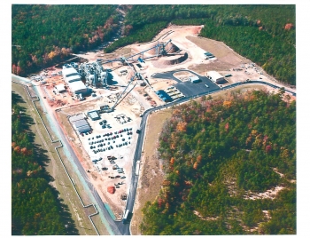 A view of the biomass-fired cogeneration facility at the Savannah River Site. A view of the biomass-fired cogeneration facility at the Savannah River Site.
