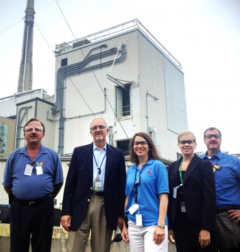 Pictured during a tour of WVDP, left to right, are EM Deputy Assistant Secretary for Acquisition and Project Management Jack Surash, Senior Advisor for Environmental Management David Huizenga, WVDP Operations Manager Catherine Bohan, EM Public Participation Specialist Elizabeth Schmitt and WVDP Director Bryan Bower. Pictured during a tour of WVDP, left to right, are EM Deputy Assistant Secretary for Acquisition and Project Management Jack Surash, Senior Advisor for Environmental Management David Huizenga, WVDP Operations Manager Catherine Bohan, EM Public Participation Specialist Elizabeth Schmitt and WVDP Director Bryan Bower.
