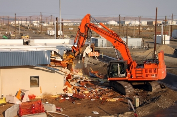 The former administration building known as building 270-Z is one of eight support buildings of the Plutonium Finishing Plant recently removed or demolished. The former administration building known as building 270-Z is one of eight support buildings of the Plutonium Finishing Plant recently removed or demolished.