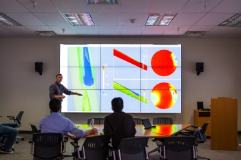 The visualization center for the SBEUC (Simulation Based Engineering User Center). Located at the Departmentâs National Energy Technology Laboratory in Morgantown, W. Va., the SBEUC will be powered by a high performance computer that will allow researchers to simulate phenomena that are difficult or impossible to probe experimentally. The results from simulations will become accessible through user centers that provide advanced visualization capabilities and foster collaboration among researchers. The SBEUC will be used for developing and deploying simulation tools required for overcoming energy technology barriers quickly and reliably. The visualization center for the SBEUC (Simulation Based Engineering User Center). Located at the Departmentâs National Energy Technology Laboratory in Morgantown, W. Va., the SBEUC will be powered by a high performance computer that will allow researchers to simulate phenomena that are difficult or impossible to probe experimentally. The results from simulations will become accessible through user centers that provide advanced visualization capabilities and foster collaboration among researchers. The SBEUC will be used for developing and deploying simulation tools required for overcoming energy technology barriers quickly and reliably.
