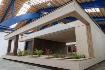 After the competition, Team Austria has been invited to display their house at Austriaâs biggest model home exhibition site, where about 100 manufacturers present their prefabricated house designs. The goal is to attract potential buyers to help transform Austriaâs vacation housing stock into energy-efficient design. | Photo courtesy of Team Austria. After the competition, Team Austria has been invited to display their house at Austriaâs biggest model home exhibition site, where about 100 manufacturers present their prefabricated house designs. The goal is to attract potential buyers to help transform Austriaâs vacation housing stock into energy-efficient design. | Photo courtesy of Team Austria.