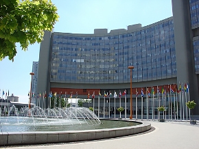 Discussions during the Underground Research Facility Forum meeting were conducted at the Vienna International Centre (VIC). The United Nations Offices in Vienna and the IAEA are located in the VIC (Photo courtesy of United Nations Information Service Vienna). Discussions during the Underground Research Facility Forum meeting were conducted at the Vienna International Centre (VIC). The United Nations Offices in Vienna and the IAEA are located in the VIC (Photo courtesy of United Nations Information Service Vienna).