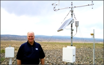 DOE Site Manager Rich Bush explains the Enhanced Cover Assessment Project to Colorado Mesa University students while standing next to one of LMâs Systems Operation and Analysis at Remote Sites locations, which collects data remotely and transmits it to LM servers daily. DOE Site Manager Rich Bush explains the Enhanced Cover Assessment Project to Colorado Mesa University students while standing next to one of LMâs Systems Operation and Analysis at Remote Sites locations, which collects data remotely and transmits it to LM servers daily.