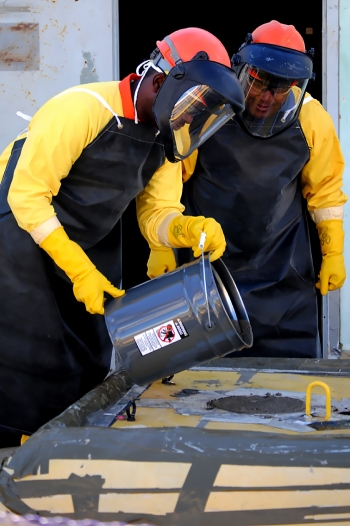 The final amount of grout is poured into Tank 6, marking the operational closure of Tanks 5 and 6. The final amount of grout is poured into Tank 6, marking the operational closure of Tanks 5 and 6.