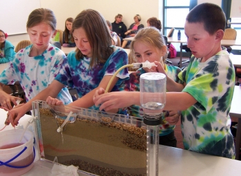 Fifth graders learn about cleaning up groundwater at the Childrenâs Water Festival. Fifth graders learn about cleaning up groundwater at the Childrenâs Water Festival.