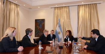 Deputy Energy Secretary Daniel Poneman, third from left, meets with Argentinian President Cristina Fernández de Kirchner in Argentina on May 22, 2014. | Photo courtesy of the U.S. State Department. Deputy Energy Secretary Daniel Poneman, third from left, meets with Argentinian President Cristina Fernández de Kirchner in Argentina on May 22, 2014. | Photo courtesy of the U.S. State Department.