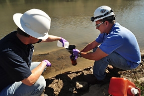 Workers conduct extensive sampling and characterization throughout the Oak Ridge Reservation to clearly define the areas that require cleanup or further action. Workers conduct extensive sampling and characterization throughout the Oak Ridge Reservation to clearly define the areas that require cleanup or further action.