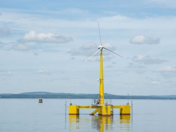 <strong>May 2013:</strong> The Energy Department recognizes the nationâs first grid-connected offshore floating wind turbine prototype off the coast of Castine, Maine. Led by the University of Maine, this project represents the first concrete-composite floating platform wind turbine to be deployed in the world â strengthening American leadership in innovative clean energy technologies that diversify the nationâs energy mix with more clean, domestic energy sources. <a href="
http://www.energy.gov/articles/maine-project-launches-first-grid-connected-offshore-wind-turbine-us?__utma=1.822254579.1380221839.1387833000.1387894189.83&__utmb=1.7.10.1387894189&__utmc=1&__utmx=-&__utmz=1.1387894189.83.56.utmcsr=google|utmccn=(organic)|utmcmd=organic|utmctr=(not%20provided)&__utmv=-&__utmk=123609867">Learn more.</a> | <em>Photo of VolturnUS floating offshore wind turbine courtesy of University of Maine </em>
<strong>May 2013:</strong> The Energy Department recognizes the nationâs first grid-connected offshore floating wind turbine prototype off the coast of Castine, Maine. Led by the University of Maine, this project represents the first concrete-composite floating platform wind turbine to be deployed in the world â strengthening American leadership in innovative clean energy technologies that diversify the nationâs energy mix with more clean, domestic energy sources. <a href="
http://www.energy.gov/articles/maine-project-launches-first-grid-connected-offshore-wind-turbine-us?__utma=1.822254579.1380221839.1387833000.1387894189.83&__utmb=1.7.10.1387894189&__utmc=1&__utmx=-&__utmz=1.1387894189.83.56.utmcsr=google|utmccn=(organic)|utmcmd=organic|utmctr=(not%20provided)&__utmv=-&__utmk=123609867">Learn more.</a> | <em>Photo of VolturnUS floating offshore wind turbine courtesy of University of Maine </em>
