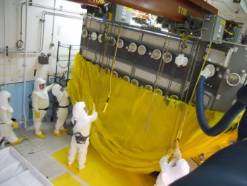 A program developed by employees enhances use of respiratory equipment in the Plutonium Finishing Plant. A program developed by employees enhances use of respiratory equipment in the Plutonium Finishing Plant.