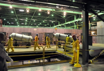 Workers have removed more than 25 percent of the process gas equipment from the X-326 facility since starting that work in 2012. This past year they removed 54 of 200 cells. Once the equipment is removed, the 30-acre building will be ready for demolition. Workers have removed more than 25 percent of the process gas equipment from the X-326 facility since starting that work in 2012. This past year they removed 54 of 200 cells. Once the equipment is removed, the 30-acre building will be ready for demolition.