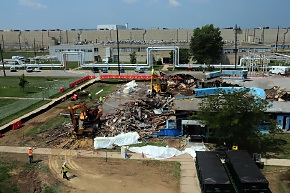 Built in 1953, the PORTS X-102 Cafeteria was a 19,000-square-foot building that served as a gathering spot for employees over the years. Age caught up with the building and it was closed in 2012. Demolition of the structure was completed the week of Aug. 19, eight days ahead of schedule. Built in 1953, the PORTS X-102 Cafeteria was a 19,000-square-foot building that served as a gathering spot for employees over the years. Age caught up with the building and it was closed in 2012. Demolition of the structure was completed the week of Aug. 19, eight days ahead of schedule.