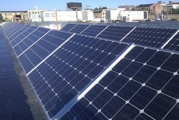 Solar panels on the rooftop of the Forest County Potawatomi Tribe's administration building in Milwaukee, Wisconsin. Photo from NREL 20107 Solar panels on the rooftop of the Forest County Potawatomi Tribe's administration building in Milwaukee, Wisconsin. Photo from NREL 20107