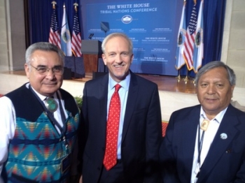 EM Senior Advisor Dave Huizenga, center, in a photo with National Congress of American Indians President Jefferson Keel, left, and Santa Clara Pueblo Governor Walter Dasheno at the White House 2012 Tribal Nations Conference. EM Senior Advisor Dave Huizenga, center, in a photo with National Congress of American Indians President Jefferson Keel, left, and Santa Clara Pueblo Governor Walter Dasheno at the White House 2012 Tribal Nations Conference.