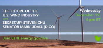 Join Us Wednesday: #AskEnergy with Secretary Chu & Senator Mark Udall Join Us Wednesday: #AskEnergy with Secretary Chu & Senator Mark Udall