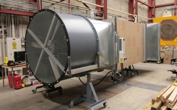 This wind tunnel constructed by NREL engineers will test the small wind turbines designed by 10 university teams competing in DOE's Collegiate Wind Competition. This wind tunnel constructed by NREL engineers will test the small wind turbines designed by 10 university teams competing in DOE's Collegiate Wind Competition.