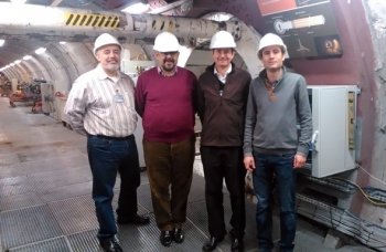 In 2013, WIPP had over 450 visitors, including more than 30 international representatives from many different nations as supported by International Programs. Additionally, CBFO representatives participated in many international forums and exchanges. In November 2013, CBFO Manager Joe Franco (far left in photo) participated in the International Association for Environmentally Safe Disposal of Radioactive Materials (EDRAM) Fall 2013 meeting in Antwerp, Belgium. As shown, part of the visit for EDRAM included viewing the Underground Research Laboratory HADES, Mol, Belgium, which was part of the EDRAM meeting. Representing DOE, Franco provided EM and Nuclear Energy updates at the meeting. It included discussions of technical issues addressing operational safety, with WIPP having an exemplary role because of its more than 14-year operational history. HADES was excavated at a depth of about 220 meters beginning in the early 1980s to study the feasibility of geological disposal in the Boom Clay in Belgium. EDRAM participants are shown in front of the PRACLAY gallery, where a large-scale heater experiment was installed and is scheduled to begin operating in 2014 for about a 10-year period. In 2013, WIPP had over 450 visitors, including more than 30 international representatives from many different nations as supported by International Programs. Additionally, CBFO representatives participated in many international forums and exchanges. In November 2013, CBFO Manager Joe Franco (far left in photo) participated in the International Association for Environmentally Safe Disposal of Radioactive Materials (EDRAM) Fall 2013 meeting in Antwerp, Belgium. As shown, part of the visit for EDRAM included viewing the Underground Research Laboratory HADES, Mol, Belgium, which was part of the EDRAM meeting. Representing DOE, Franco provided EM and Nuclear Energy updates at the meeting. It included discussions of technical issues addressing operational safety, with WIPP having an exemplary role because of its more than 14-year operational history. HADES was excavated at a depth of about 220 meters beginning in the early 1980s to study the feasibility of geological disposal in the Boom Clay in Belgium. EDRAM participants are shown in front of the PRACLAY gallery, where a large-scale heater experiment was installed and is scheduled to begin operating in 2014 for about a 10-year period.