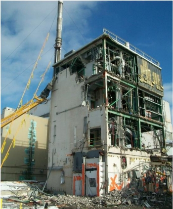 Demolition work is shown in February 2013. Demolition work is shown in February 2013.