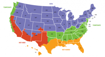 This map shows the four broadest categories of climate zones for the lower 49 United States. Understanding your climate zone can help you determine the best energy-saving landscaping strategies for your home. This map shows the four broadest categories of climate zones for the lower 49 United States. Understanding your climate zone can help you determine the best energy-saving landscaping strategies for your home.
