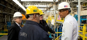 "Manufacturing is the hub of our economy. When our manufacturing base is strong, the entire economy is strong." – President Obama speaking on Manufacturing and the Economy, November 14, 2013, Cleveland, Ohio. <em>Photo courtesy of the White House.</em> "Manufacturing is the hub of our economy. When our manufacturing base is strong, the entire economy is strong." – President Obama speaking on Manufacturing and the Economy, November 14, 2013, Cleveland, Ohio. <em>Photo courtesy of the White House.</em>
