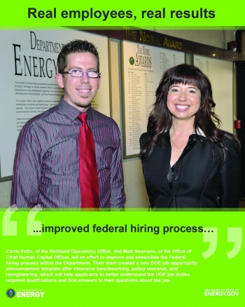 Carrie Fetto (Richland Operations Office) and Matt Swanson (CHCO)