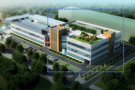 The new building wing of the Saint-Gobain Research Shanghai facility, where LBNL is field testing comercialized electrochromic windows. The new building wing of the Saint-Gobain Research Shanghai facility, where LBNL is field testing comercialized electrochromic windows.